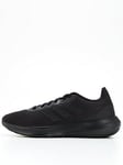 adidas Runfalcon 3.0 Wide Fit Running Trainers - Black, Black, Size 8, Men