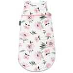 Lajlo Baby Sleeping Bag - 100% Cotton Infant Bed Pod with Polyester Filling & Side Zip - Wearable Wrap Blanket with Coral Flowers Design- Soft, Comfy, Travel-Friendly Newborn Essential - 38 cm x 75 cm