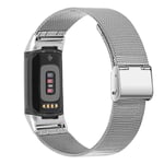 Klokkebånd i rustfritt stål for Fitbit Charge 5 Charge 6 Sølv
