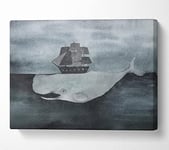 Sail On Moby Dick Canvas Print Wall Art - Small 14 x 20 Inches