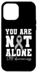 Coque pour iPhone 15 Pro Max You Are Not Alone CMV Awareness Wear Ruban argenté