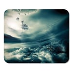 Mousepad Computer Notepad Office Blue Fantasy Road on The Cloudy Sky One Way Light Landscape Dream Abstract Life Home School Game Player Computer Worker Inch