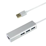 CABLING® USB3 vers RJ45 Ethernet LAN Gigabit adaptateur avec 3 Port USB 3.0 Hub pour MacBook - Blanc