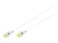 Digitus Slim - Patch-Kabel - Rj-45 (Hane) Till Rj-45 (Hane) - 7 M - 3.65 Mm - U/Ftp - Cat 6A - Halogenfri, Formpressad, Hakfri - Grå