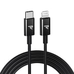 Rampow USB C to Lightning Cable 2m [Apple MFi Certified] Thunderbolt 3 USB Type C to Lightning Power Delivery PD Cable for iPhone 11 X XS XR, iPad Pro 12.9, iPad Mini 5, iPad Air 6.6ft Black