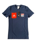 Lyon Football adidas T-Shirt (Size XS) Men's OL Training Logo Navy Top - New