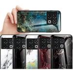 OnePlus 10 Pro Marmorskal 9H Härdat Glas Baksida Glassback V2 MultiColor Svart/Vit