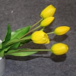 Lyxig Silikon Real Touch Tulpaner Bukett Dekorativ konstgjord Yellow