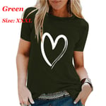 Womens Summer Shirts Short Sleeve T Shirt Green Xxxl