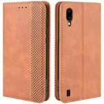HualuBro Blackview A60 Case, Retro PU Leather Full Body Shockproof Wallet Flip Case Cover with Card Slot Holder and Magnetic Closure for Blackview A60 2019 Phone Case (Brown)
