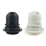 Screw Es E27 M10 Light Bulb Lamp Holder Pendant Socket Lampshade White