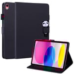 iPad 11" (2025) / iPad 10.9" (2024/2022) Flip Fodral i Läder med Djurmotiv - Svart