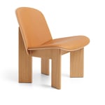 HAY - Chisel Lounge Chair - Water-based lacquered oak Front upholstery, Sense Cognac Leather