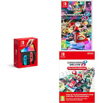 Console Nintendo Switch (Modèle OLED) avec Manettes Joy-Con Bleu Néon/Rouge Néon + Mario Kart 8 Deluxe + Pass circuits additionnels [DLC] (Code de téléchargement)