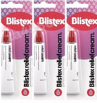 3x Blistex Lip Relief Cream Cold Sores Chapped Sore Cracked Lips 5g Balm Care