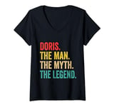 Womens Mens Doris The Man The Myth The Legend Personalized Funny V-Neck T-Shirt