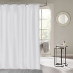 Duschdraperi 240 X 200 Cm, Mögelbeständig, Vattentät, Tvättad, Antibakteriell, Vit, Polyester Duschdraperi Med 12 Duschdraperiringar