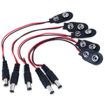5pcs 5.5*2.1mm 9v Battery Snap Power Cable To Dc Clip Male Line One Size