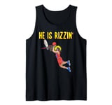 He Is Risen! Outfit For Easter, Basketball Sport Jesus Tank Top