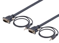 deltaco Monitor cable HD15 ma-ma, 1m, 1920x1200 60Hz, 3.5mm audio