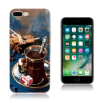 Apple Iphone 7 Plus / 8 Silikonskal M. Motiv - Kaffe