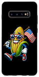 Coque pour Galaxy S10+ Maïs 4 juillet Drapeau USA Patriotique Amérique Maman Papa Enfants