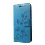 Läderfodral Fjärilar Samsung Galaxy S10 Blå