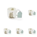 Wrendale by Royal Worcester Bone China Mug Role Model Elephants, Multi-Colour,11 oz (Pack of 5)