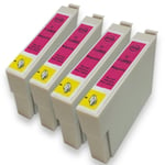4 Magenta Ink Cartridges to replace Epson T0713 Compatible for Stylus Printers