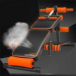 Fitness Equipment Multifunctional Weight Bench,Arc-Shaped Decline Sit Up Bench - Weight Bench - Exercise Bench Workout Machines for Home Multifunction Black + Orange (Full Fold + Kick Function)