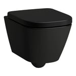 Laufen Meda Compact Vegghengt toalett 49x36 cm, Rimless, Sort Matt - H8201137160001