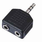 New 3.5mm Male Jack Headphone Splitter Adaptor 1x Stereo Plug to 2x Sockets #22