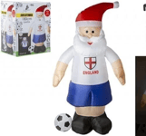 Giant 1.8M Inflatable Light up Santa in England Football Kit/World Cup - NEW UK