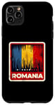 Coque pour iPhone 11 Pro Max Bannière roumaine vintage fan drapeau roumain art rétro