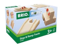 BRIO World Ramp and Buffer Stop Wooden Train Track for Kids Age 3 Years Up - Add On Railway Accessory