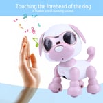 (Pink) Robot Dog LED Record Remote Control Robot Dog Toy For Kids Act