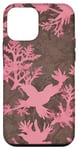 Coque pour iPhone 12 mini Esthétique rose motif camouflage chêne