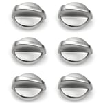 2X(WB03T10325 Range Chrome Burner Control Knob for Cooktop Knobs 6 Pack Repl