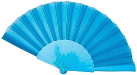 eBuyGB Folding Handheld Pretty Hand Fan Wedding Party Accessory Pocket Sized Fan For Wedding Gift, Party Favors, DIY Decoration, Summer Holidays, Home Décor, Light Blue