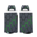 1 Tek PlayStation 5 Digital Edition Full Console Skin Wrap Decal Set for PS5, Vinyl, Sticker, Faceplate Protective Cover - Console and 2 Controllers Skin Set- HoneyComb