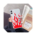 Fashion Red Flames Clear Phone Case For iPhone 11 Pro XR X XS MAX SE 2020 7 8 6 Plus Fire Pattern Soft TPU Back Cover Coque-Style 2-For iPhone XS MAX