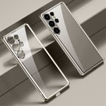 SULADA för Samsung Galaxy S24 Ultra-fodral Ultratunnt elektropläterat genomskinligt telefonskal - titaniumgrå Transparent
