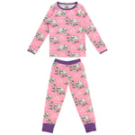 Småfolk Mönstrad Pyjamas Med Katter Sea Pink | Rosa | 4-5 years