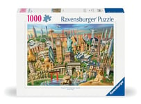 Ravensburger 12000332-Monuments du Monde Entier-Puzzle de 1000 pièces pour Adultes et Enfants à partir de 14 Ans-Motif Big Ben, Statue de la Liberté et Plus Encore, 12000332