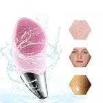 Vibrerande ansiktsrengörare i silikon, Rosa