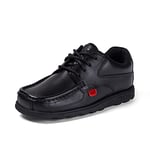 Kickers Junior Boy's Fragma Lace Up 4 Eyelet Leather Shoes, Black, 13 UK Child