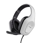 Trust Gaming GXT 415W Zirox Lightweight Gaming Headset with 50mm Drivers for PC, Xbox, PS4, PS5, Switch, Mobile, 3.5 mm Jack, 2m Cable, Foldaway Microphone, Over-Ear Wired Headphones - White