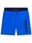 HUGO Boys Swim Shorts - Electric Blue, Bright Blue, Size Age: 16 Years