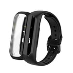 Chofit Case Compatible with Samsung Galaxy Fit 2 SM-R220 Cases, Screen Protector Film All-around Plated Protective Case Watch Cover Bumper Shell Cover for Galaxy Fit 2 Fitness Tracker (Black)