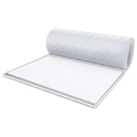 FDM Surmatelas en Mousse Froide 120 x 200 cm Dureté H4 Hauteur env. 5 cm Convient aux Personnes allergiques Certifié Öko-Tex Blanc